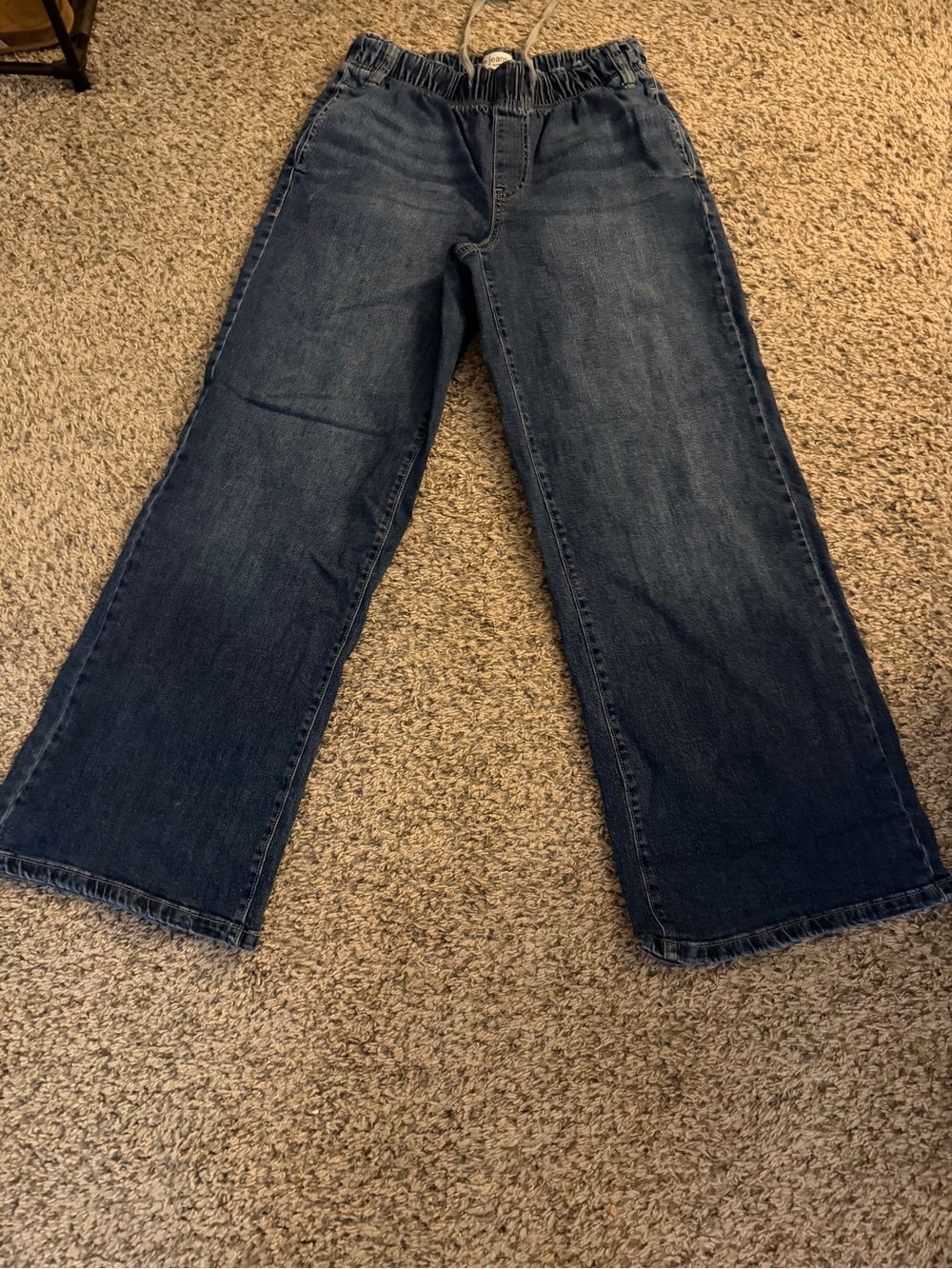 Maurices Dark Blue Wide-Leg Jeans with Elastic Waistband